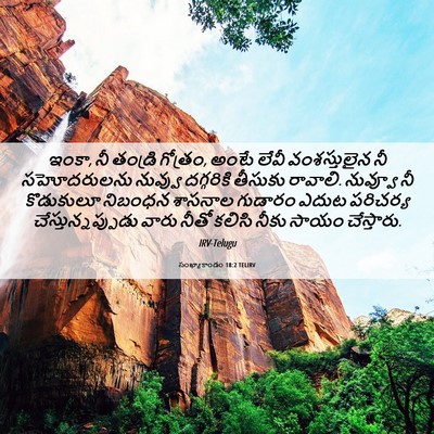 Picture 06 - సంఖ్యాకాండం 18:2 TELIRV - ఇంకా, నీ తండ్రి - Bible Verse Picture