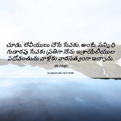 Picture 06 - సంఖ్యాకాండం 18:21 TELIRV - చూడు, లేవీయులు - Bible Verse Picture