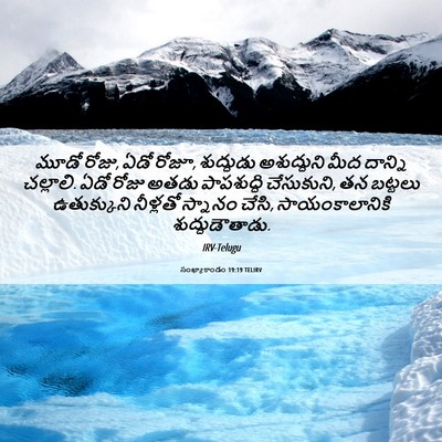 Picture 06 - సంఖ్యాకాండం 19:19 TELIRV - మూడో రోజు, ఏడో - Bible Verse Picture