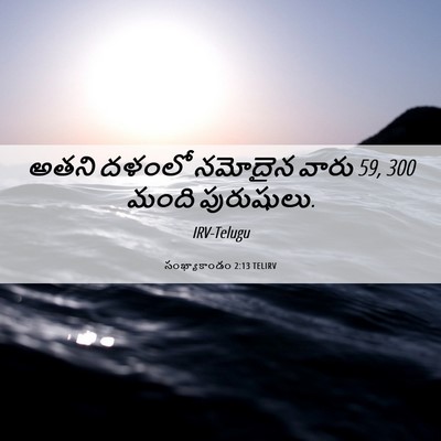 Picture 06 - సంఖ్యాకాండం 2:13 TELIRV - అతని దళంలో నమోదైన - Bible Verse Picture