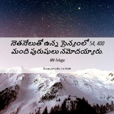 Picture 06 - సంఖ్యాకాండం 2:6 TELIRV - నెతనేలుతో ఉన్న - Bible Verse Picture