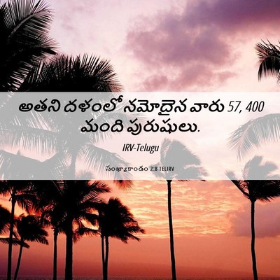 Picture 06 - సంఖ్యాకాండం 2:8 TELIRV - అతని దళంలో నమోదైన - Bible Verse Picture