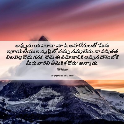 Picture 06 - సంఖ్యాకాండం 20:12 TELIRV - అప్పుడు యెహోవా - Bible Verse Picture