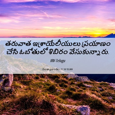 Picture 06 - సంఖ్యాకాండం 21:10 TELIRV - తరువాత - Bible Verse Picture