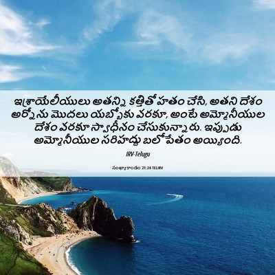 Picture 06 - సంఖ్యాకాండం 21:24 TELIRV - ఇశ్రాయేలీయులు - Bible Verse Picture