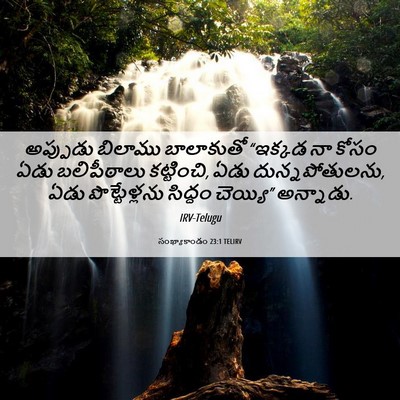 Picture 06 - సంఖ్యాకాండం 23:1 TELIRV - అప్పుడు బిలాము - Bible Verse Picture