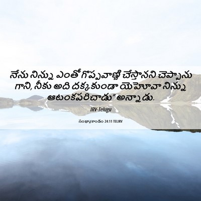 Picture 06 - సంఖ్యాకాండం 24:11 TELIRV - నేను నిన్ను ఎంతో - Bible Verse Picture