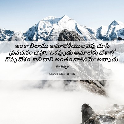 Picture 06 - సంఖ్యాకాండం 24:20 TELIRV - ఇంకా బిలాము - Bible Verse Picture