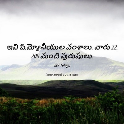 Picture 06 - సంఖ్యాకాండం 26:14 TELIRV - ఇవి షిమ్యోనీయుల - Bible Verse Picture