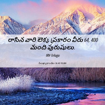 Picture 06 - సంఖ్యాకాండం 26:43 TELIRV - రాసిన వారి లెక్క - Bible Verse Picture