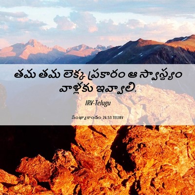 Picture 06 - సంఖ్యాకాండం 26:53 TELIRV - తమ తమ లెక్క - Bible Verse Picture