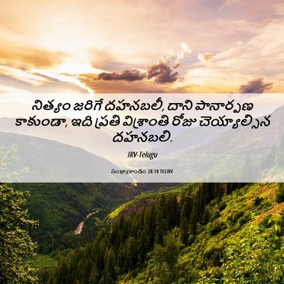 Picture 06 - సంఖ్యాకాండం 28:10 TELIRV - నిత్యం జరిగే - Bible Verse Picture