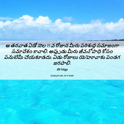 Picture 06 - సంఖ్యాకాండం 29:12 TELIRV - ఆ తరవాత ఏడో నెల 15 వ - Bible Verse Picture