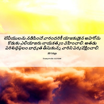 Picture 06 - సంఖ్యాకాండం 3:32 TELIRV - లేవీయులను - Bible Verse Picture