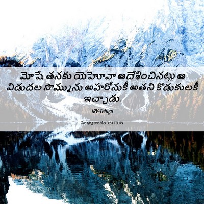 Picture 06 - సంఖ్యాకాండం 3:51 TELIRV - మోషే తనకు యెహోవా - Bible Verse Picture