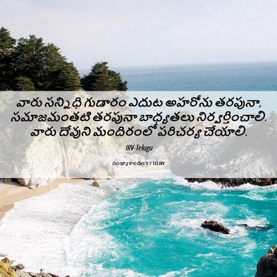Picture 06 - సంఖ్యాకాండం 3:7 TELIRV - వారు సన్నిధి - Bible Verse Picture