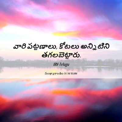 Picture 06 - సంఖ్యాకాండం 31:10 TELIRV - వారి పట్టణాలు, - Bible Verse Picture