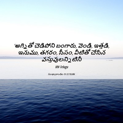 Picture 06 - సంఖ్యాకాండం 31:22 TELIRV - ‘అగ్నితో చెడిపోని - Bible Verse Picture