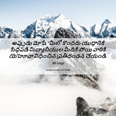 Picture 06 - సంఖ్యాకాండం 31:3 TELIRV - అప్పుడు మోషే - Bible Verse Picture