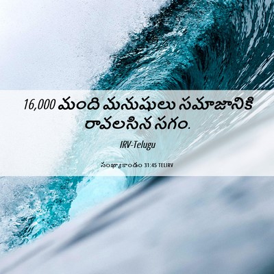 Picture 06 - సంఖ్యాకాండం 31:45 TELIRV - 16,000 మంది మనుషులు - Bible Verse Picture