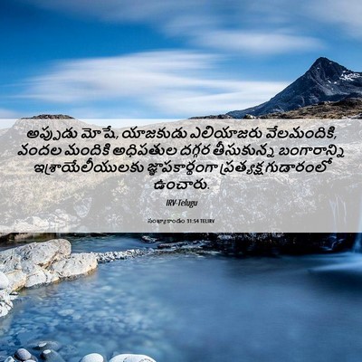 Picture 06 - సంఖ్యాకాండం 31:54 TELIRV - అప్పుడు మోషే, - Bible Verse Picture