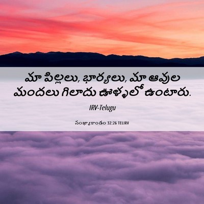 Picture 06 - సంఖ్యాకాండం 32:26 TELIRV - మా పిల్లలు, - Bible Verse Picture