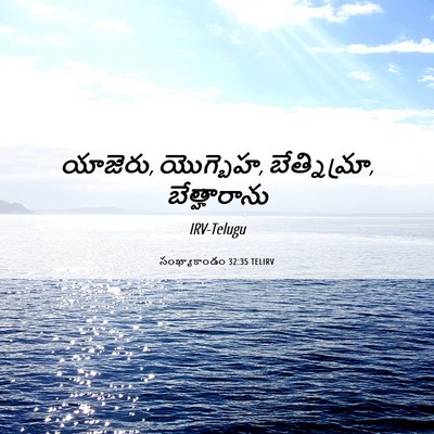 Picture 06 - సంఖ్యాకాండం 32:35 TELIRV - యాజెరు, యొగ్బెహ, - Bible Verse Picture