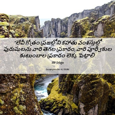 Picture 06 - సంఖ్యాకాండం 4:2 TELIRV - “లేవీ గోత్రం - Bible Verse Picture