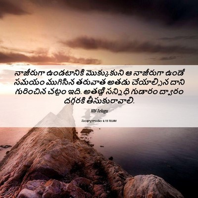 Picture 06 - సంఖ్యాకాండం 6:13 TELIRV - నాజీరుగా - Bible Verse Picture