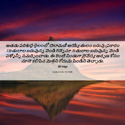 Picture 06 - సంఖ్యాకాండం 7:61 TELIRV - అతడు పరిశుద్ధ - Bible Verse Picture