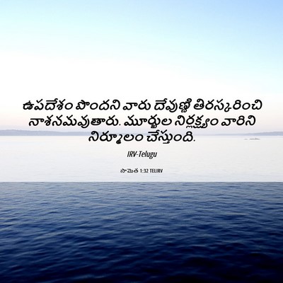 Picture 06 - సామెత 1:32 TELIRV - ఉపదేశం పొందని - Bible Verse Picture
