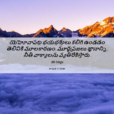 Picture 06 - సామెత 1:7 TELIRV - యెహోవాపట్ల - Bible Verse Picture