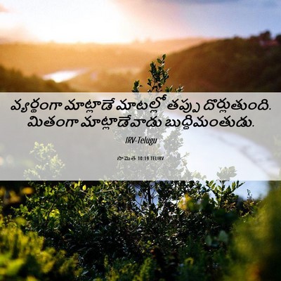 Picture 06 - సామెత 10:19 TELIRV - వ్యర్థంగా - Bible Verse Picture