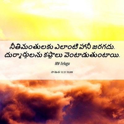 Picture 06 - సామెత 12:21 TELIRV - నీతిమంతులకు - Bible Verse Picture