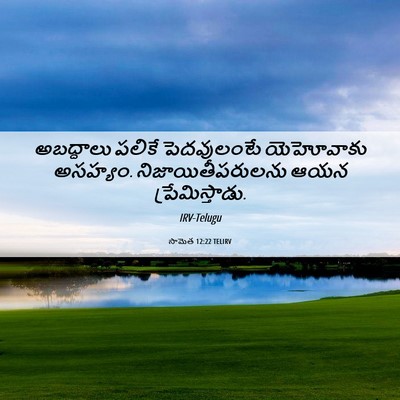 Picture 06 - సామెత 12:22 TELIRV - అబద్ధాలు పలికే - Bible Verse Picture