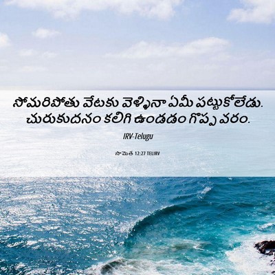 Picture 06 - సామెత 12:27 TELIRV - సోమరిపోతు వేటకు - Bible Verse Picture