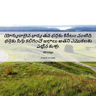 Picture 06 - సామెత 12:4 TELIRV - యోగ్యురాలైన భార్య - Bible Verse Picture