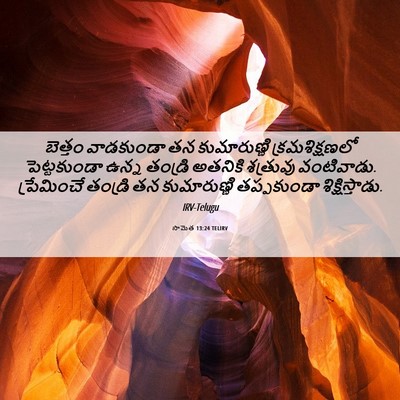 Picture 06 - సామెత 13:24 TELIRV - బెత్తం వాడకుండా - Bible Verse Picture