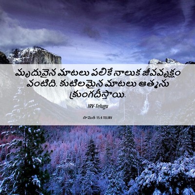Picture 06 - సామెత 15:4 TELIRV - మృదువైన మాటలు - Bible Verse Picture