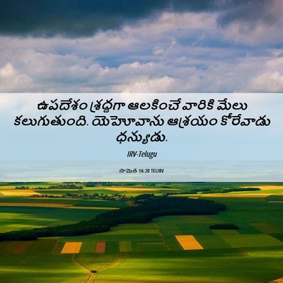 Picture 06 - సామెత 16:20 TELIRV - ఉపదేశం శ్రద్ధగా - Bible Verse Picture
