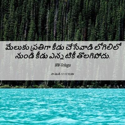Picture 06 - సామెత 17:13 TELIRV - మేలుకు ప్రతిగా - Bible Verse Picture