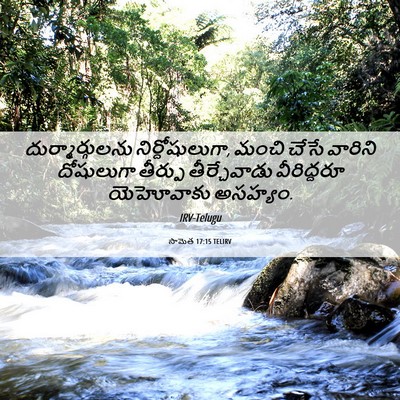Picture 06 - సామెత 17:15 TELIRV - దుర్మార్గులను - Bible Verse Picture