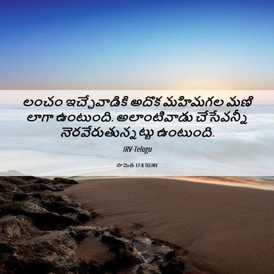 Picture 06 - సామెత 17:8 TELIRV - లంచం ఇచ్చేవాడికి - Bible Verse Picture