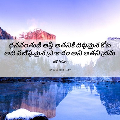Picture 06 - సామెత 18:11 TELIRV - ధనవంతుడి ఆస్తి - Bible Verse Picture