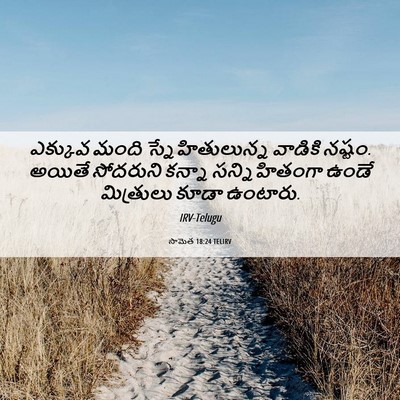 Picture 06 - సామెత 18:24 TELIRV - ఎక్కువ మంది - Bible Verse Picture