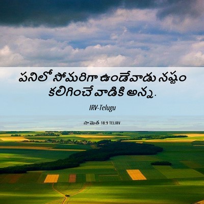 Picture 06 - సామెత 18:9 TELIRV - పనిలో సోమరిగా - Bible Verse Picture