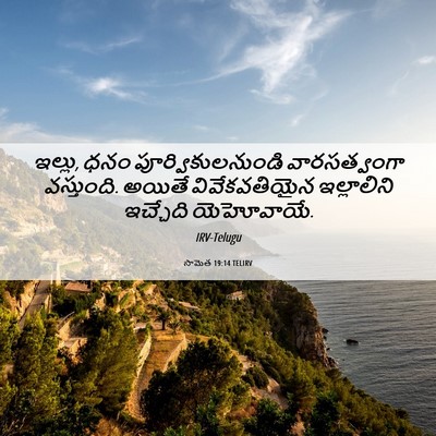 Picture 06 - సామెత 19:14 TELIRV - ఇల్లు, ధనం - Bible Verse Picture