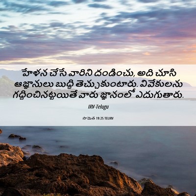 Picture 06 - సామెత 19:25 TELIRV - హేళన చేసే వారిని - Bible Verse Picture