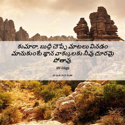 Picture 06 - సామెత 19:27 TELIRV - కుమారా, బుద్ధి - Bible Verse Picture