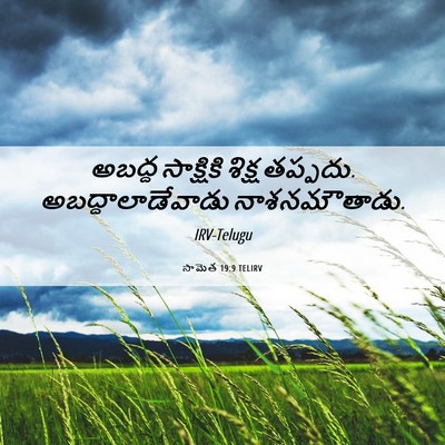 Picture 06 - సామెత 19:9 TELIRV - అబద్ద సాక్షికి - Bible Verse Picture